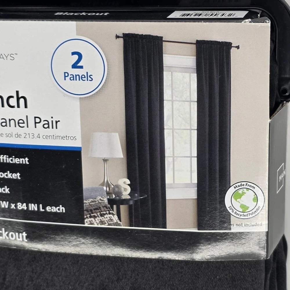 Mainstays 84-Inch Blackout Curtain Panel Pair, 2 Panels, Size 84